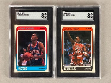 2 - 1988 - 89 Fleer Rodman and Pippen SGC 8 Rookies