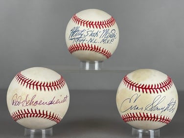 3 - St. Louis Cardinals Signed Official MLB NL Rawlings Baseballs with Inscriptions