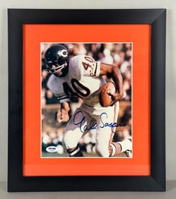 Framed Gale Sayers Signed Photo with PSA/DNA COA