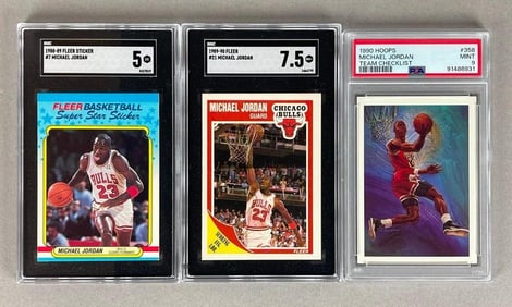 3 - 1988 - 90 Graded Michael Jordan Cards