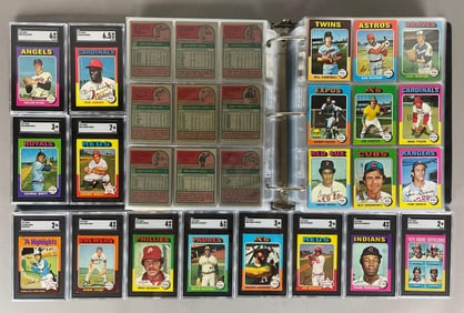 1975 Topps Baseball Complete Set with 14 Graded Cards