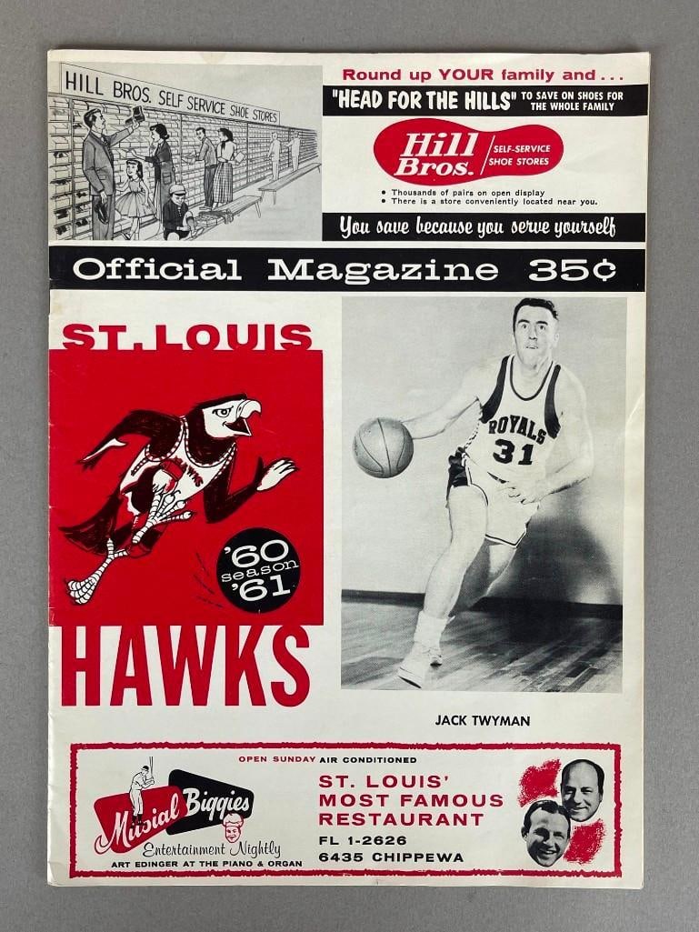 1960 - 61 St. Louis Hawks Magazine Program - Oscar Robertson Rookie Year (1 of 4)