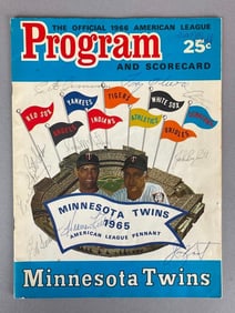 1966 Minnesota Twins Program with 11 Autos Killebrew, Kaat, Oliva, and More