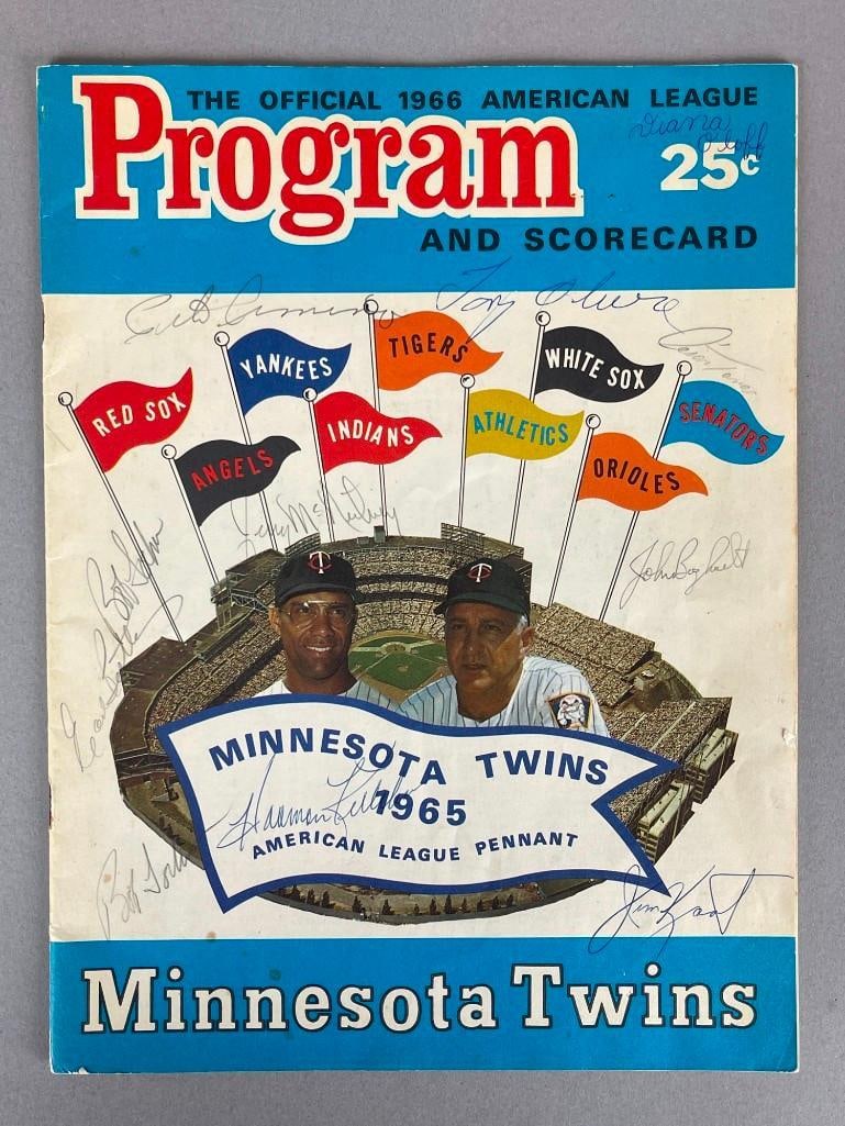 1966 Minnesota Twins Program with 11 Autos Killebrew, Kaat, Oliva, and More (1 of 3)