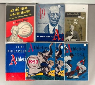 6 - 1949 - 54 Philadelphia Athletics Yearbooks + Connie Mack Story