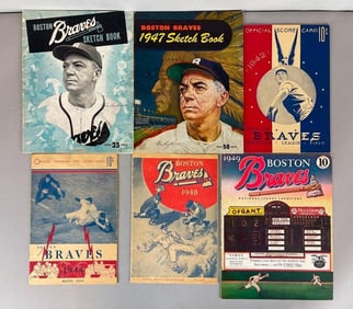 6 - 1940s Boston Braves Programs and Sketchbooks