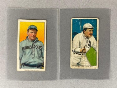 1909 T206 Paddy Livingstone, and Irv Young Cards