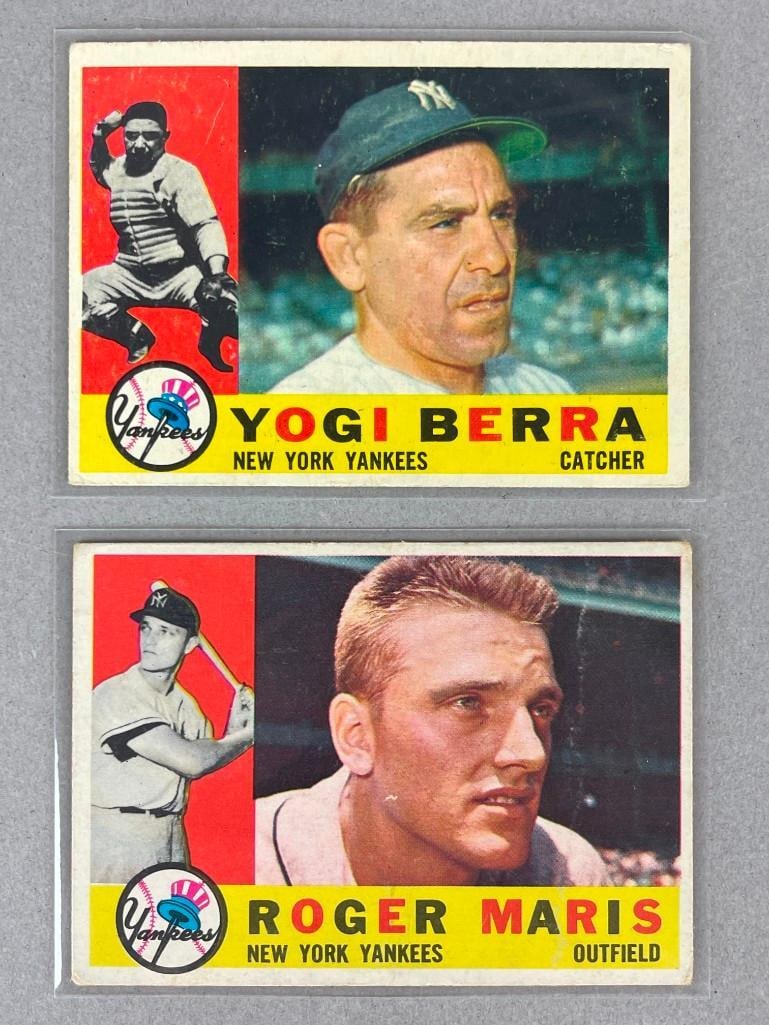 1960 Topps Yogi Berra and Roger Maris Cards (1 of 2)