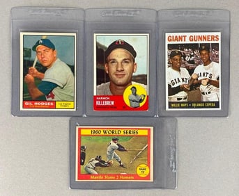 4 - 1961 - 64 Topps Baseball HOFs Cards with Mantle