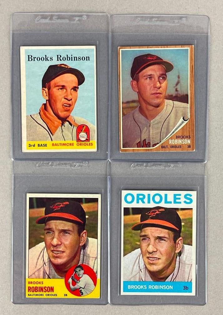 1958, 62, 63, and 64 Topps Brooks Robinson Cards (1 of 2)