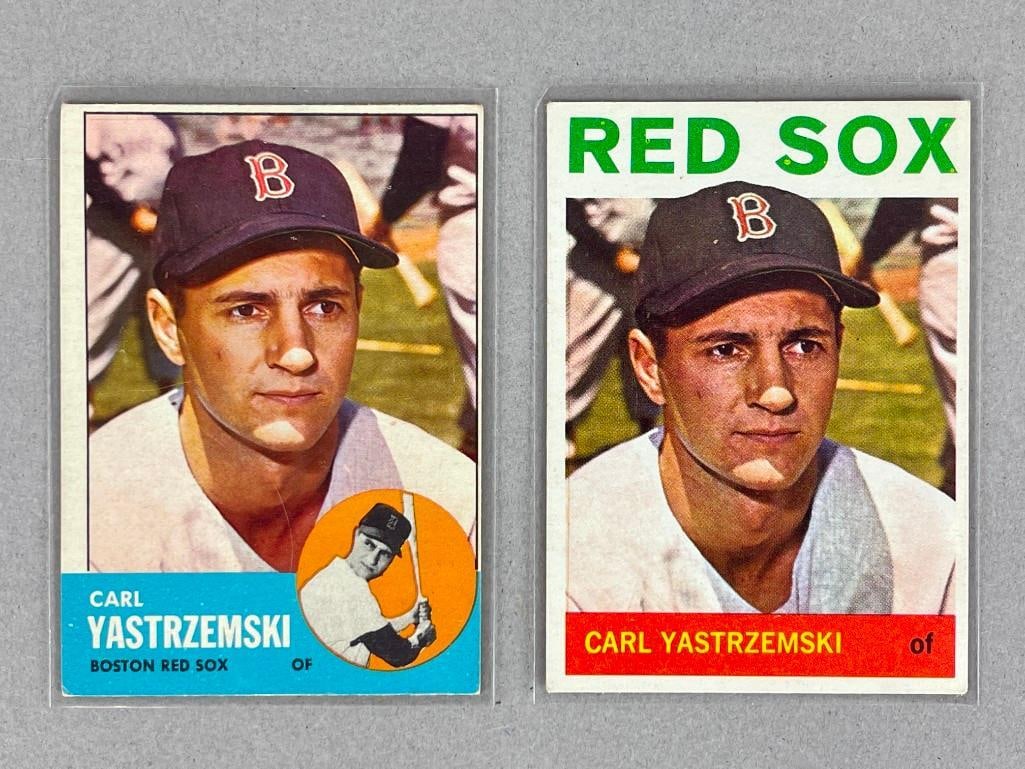 1963 and 64 Topps Carl Yastrzemski Cards: Conditions VG - VGEX, 1963 #115, 1964 #210