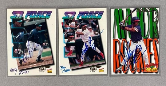 3 - 1995 Signature Rookie Auto Alex Rodriguez and Manny Ramirez