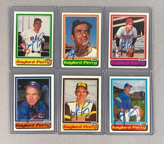 1983 Topps Gaylord Perry Signed Set of 6