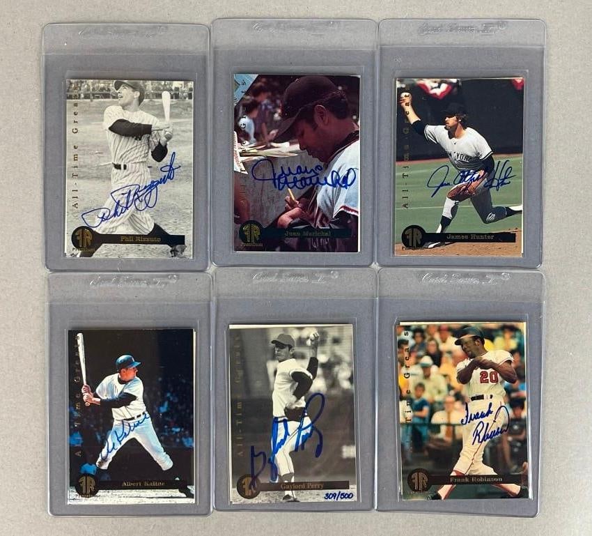 6 - 1990s Front Row Signed Baseball HOF Cards with COAs (1 of 2)