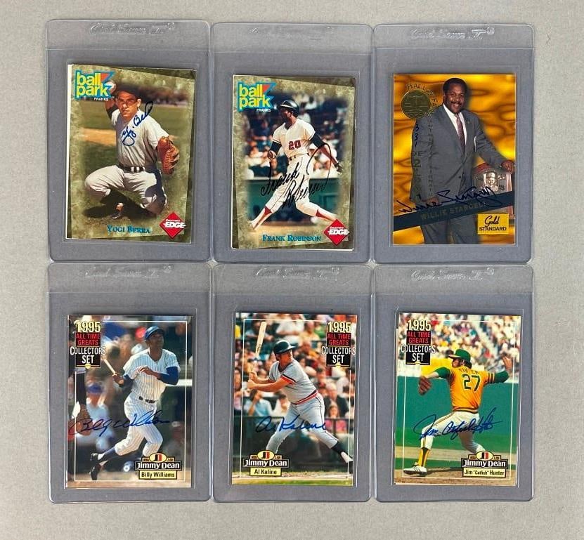6 - 1994 - 95 Baseball HOF Signed Cards (1 of 2)