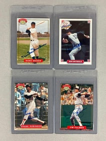 4 - 1993 - 94 Nabisco Signed Duke Snider, Don Drysdale, Frank Robinson, snd Jim Palmer Cards