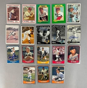 18 - 1970s - 80 Baseball Greats Signed Cards with HOFs