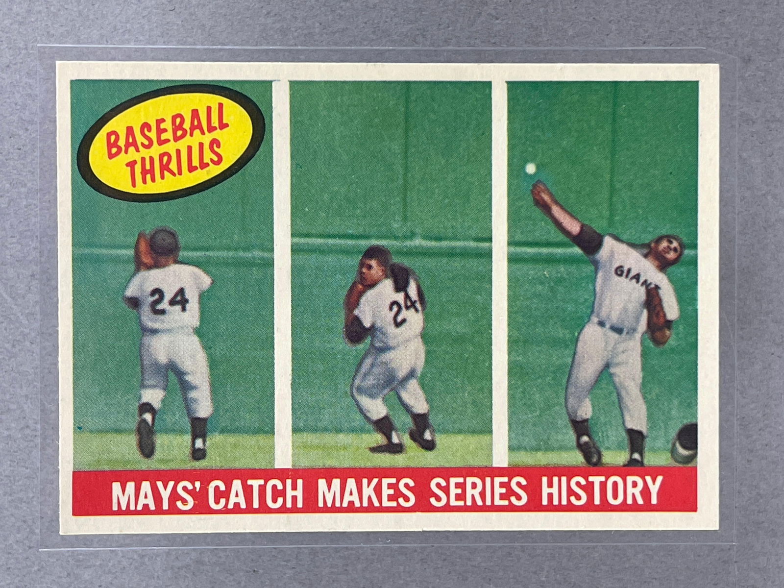 1959 Topps Baseball Thrills Willie Mays The Catch #464 (1 of 2)