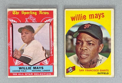 1959 Topps Willie Mays #50 and All-Star #563