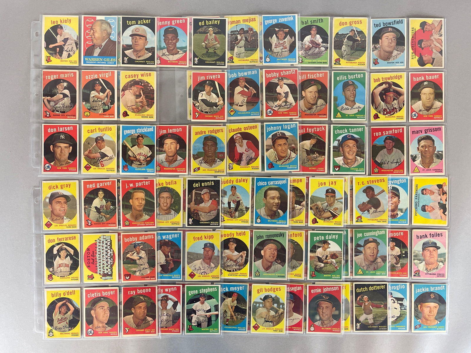 98 - 1959 Topps Baseball Cards with HOFs and Stars: Conditions vary, Low - EX, Roger Maris, Early Wynn, Gil Hodges, Billy Martin, and More