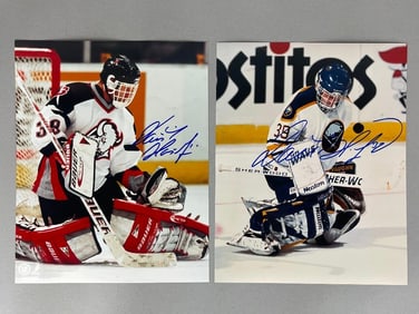 2 - Dominik Hasek Signed 8 x 10 Photos with COAs