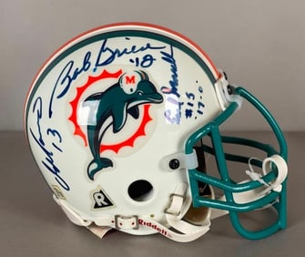 Dan Marino and 1972 Dolphins Multi-Signed Mini Helmet with JSA COA