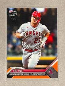 Rare 2023 Topps Now Orange Parallel 1/5 Mike Trout #209