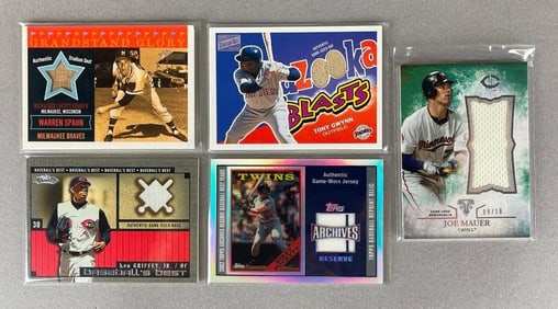 5 - 2002 - 15 Baseball HOFs Relic Jersey Cards