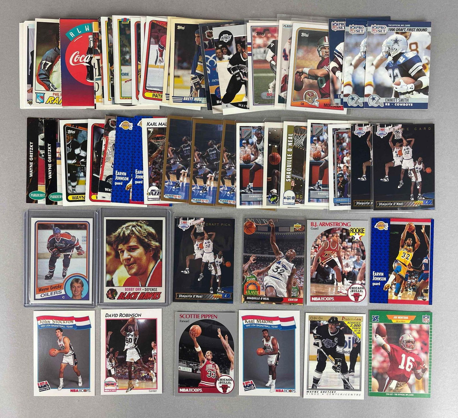 60+ 1970s - 90s Basketball, Hockey, and Football Cards with HOFs and 11 Shaq Rookies (1 of 2)