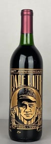 Babe Ruth Limited Edition Etched Glass Unopened Wine Bottle