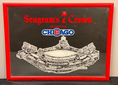Chicago Cubs Seagrams 7 Crown Promotional Mirror