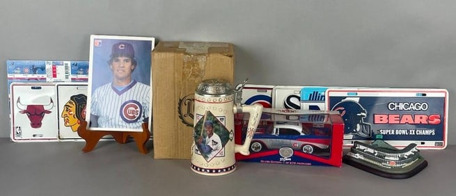 Chicago Cubs Memorabilia + Chicago Team Vehicle Plates