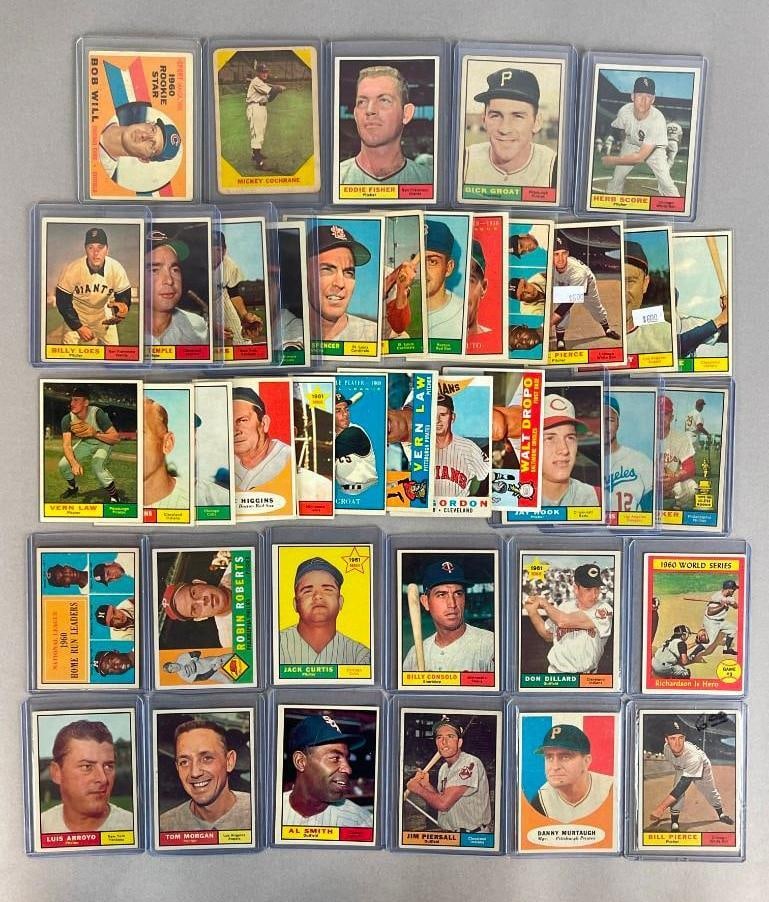 45+ 1960 - 61 Topps Baseball Cards with HOFs, Stars, and Rookies (1 of 2)