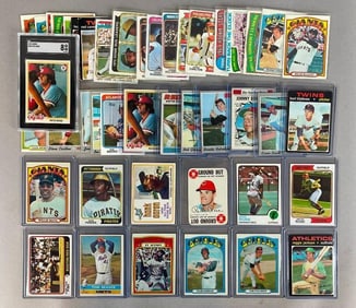 45 - 1970s Topps Baseball HOFs, Stars, and Rookie Cards with 1978 Rose SGC 8