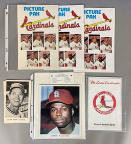 6 - 1970s St. Louis Cardinals Team Issued Postcard and Photo Sets