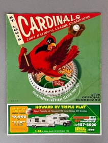 Bob Uecker Multi Signed 2004 St, Louis Cardinals Scorecard