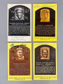 4 - Signed Yellow and Type 2 HOF Plaque Postcards