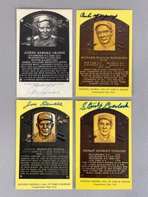 4 - Signed Yellow and Type 2 HOF Plaque Postcards