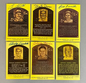 6 - Signed Yellow HOF Plaque Postcards