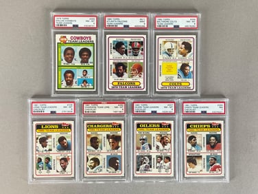 7 - 1979 - 81 Topps Football Team Leaders Cards PSA Graded