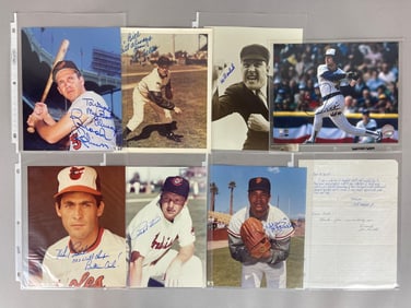 8 - Baseball HOFs and Stars Signed 8 x 10 Signed Note