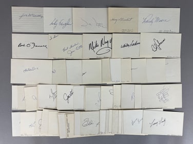 90+ Baseball Players Signed Index Cards with Stars