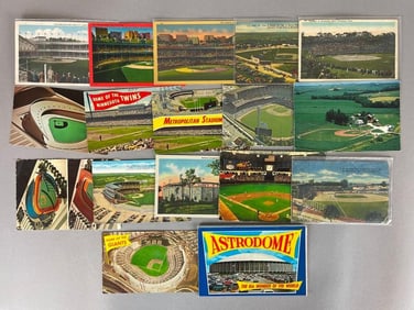 20+ Various Ball Park Postcards - Polo Grounds, Brookside Park, Astrodome, and More