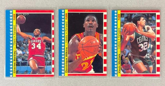 3 - 1989 Fleer Stickers Barkley, Wilkens, and McHale