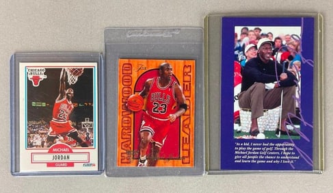 1995 Flair Hardwood Leader 1990 Fleer Michael Jordan