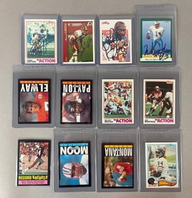 12 - 1980s - 90s Football HOFs with 4 - Signed Cards