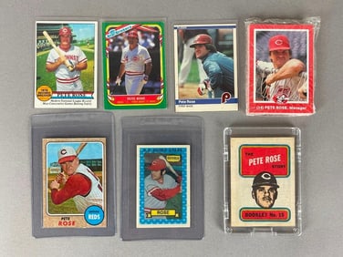 1968 Topps Pete Rose + 5 Other Rose Cards an 1988 Kahns Set