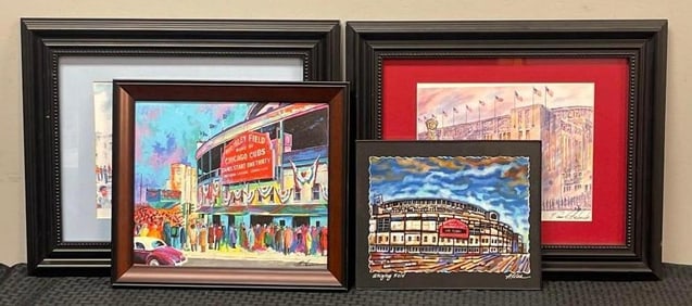 4 - Wrigley Field, Chicago Stadium, and Wrigley Field Fire Station Prints
