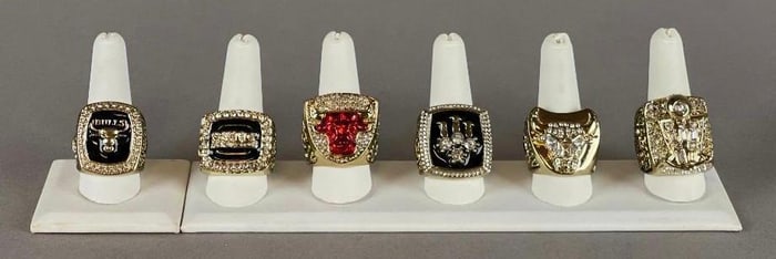 6 - Michael Jordan Chicago Bulls Champions Replica Ring Set
