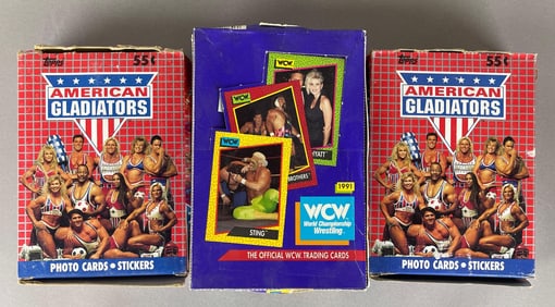 1991 Impel WCW Wrestling + 2 - 1991 Topps American Gladiator Wax Boxes